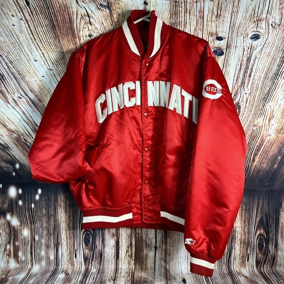 STARTER Other - Vintage 90s Cincinnati Reds Mens X Large MLB Baseball Starter Satin Jacket USA